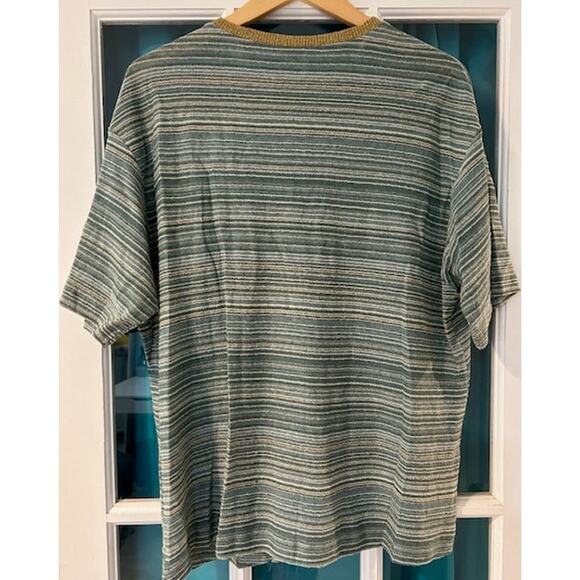 M MISSONI Green Gold Knit T Shirt Kaftan Striped Designer Womens Sz Small NWT - Picture 4 of 13